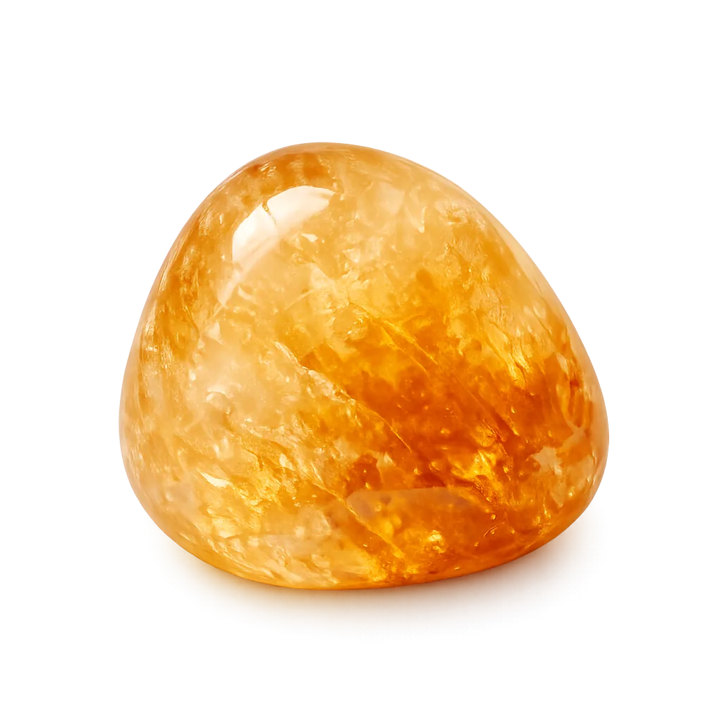 Citrine naturelle, pierre polie, photo réaliste