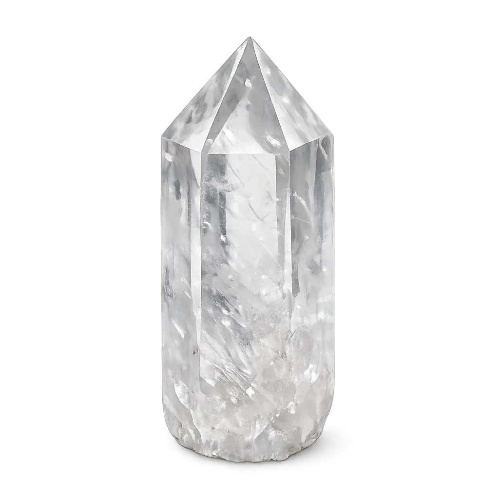 Cristal de Roche naturelle, pierre polie, photo réaliste