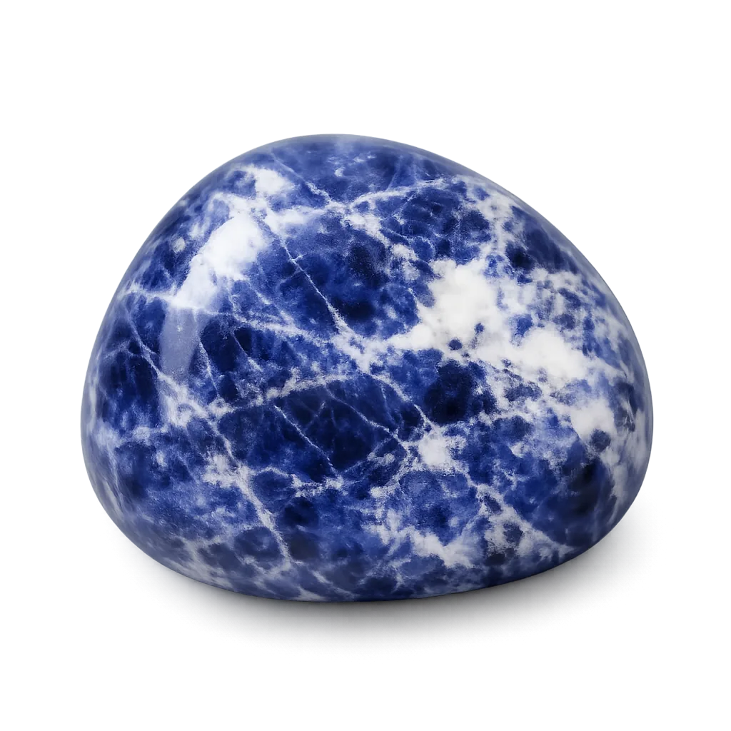Sodalite naturelle, pierre polie, photo réaliste