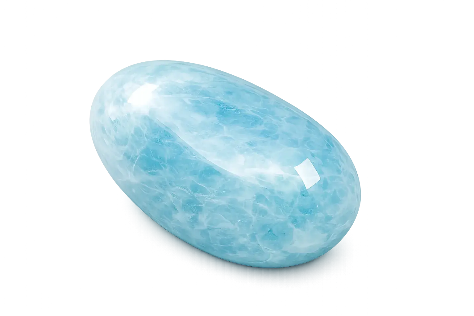 Aigue-marine naturelle, pierre polie, photo réaliste