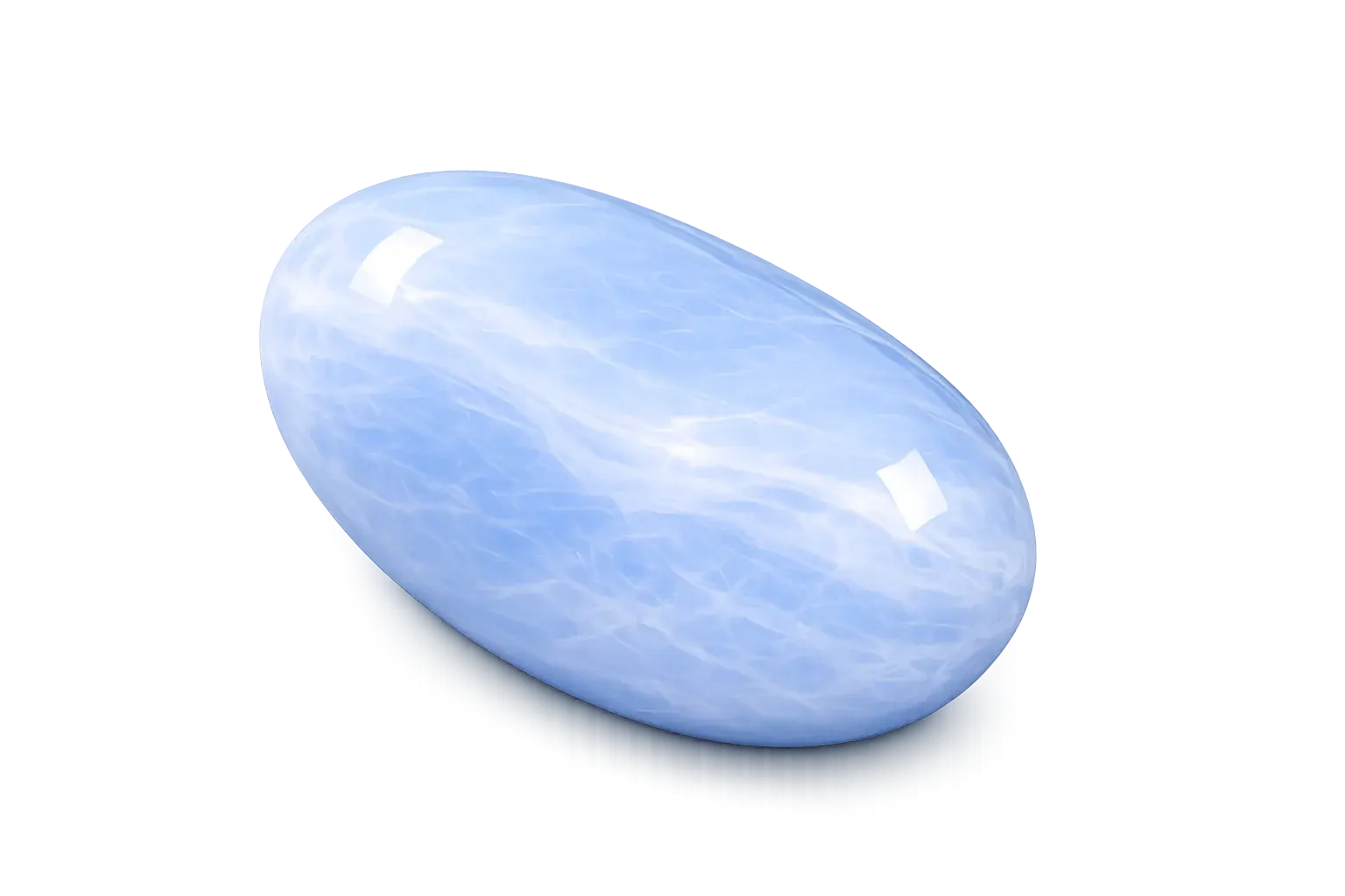 Calcédoine bleue naturelle, pierre polie, photo réaliste