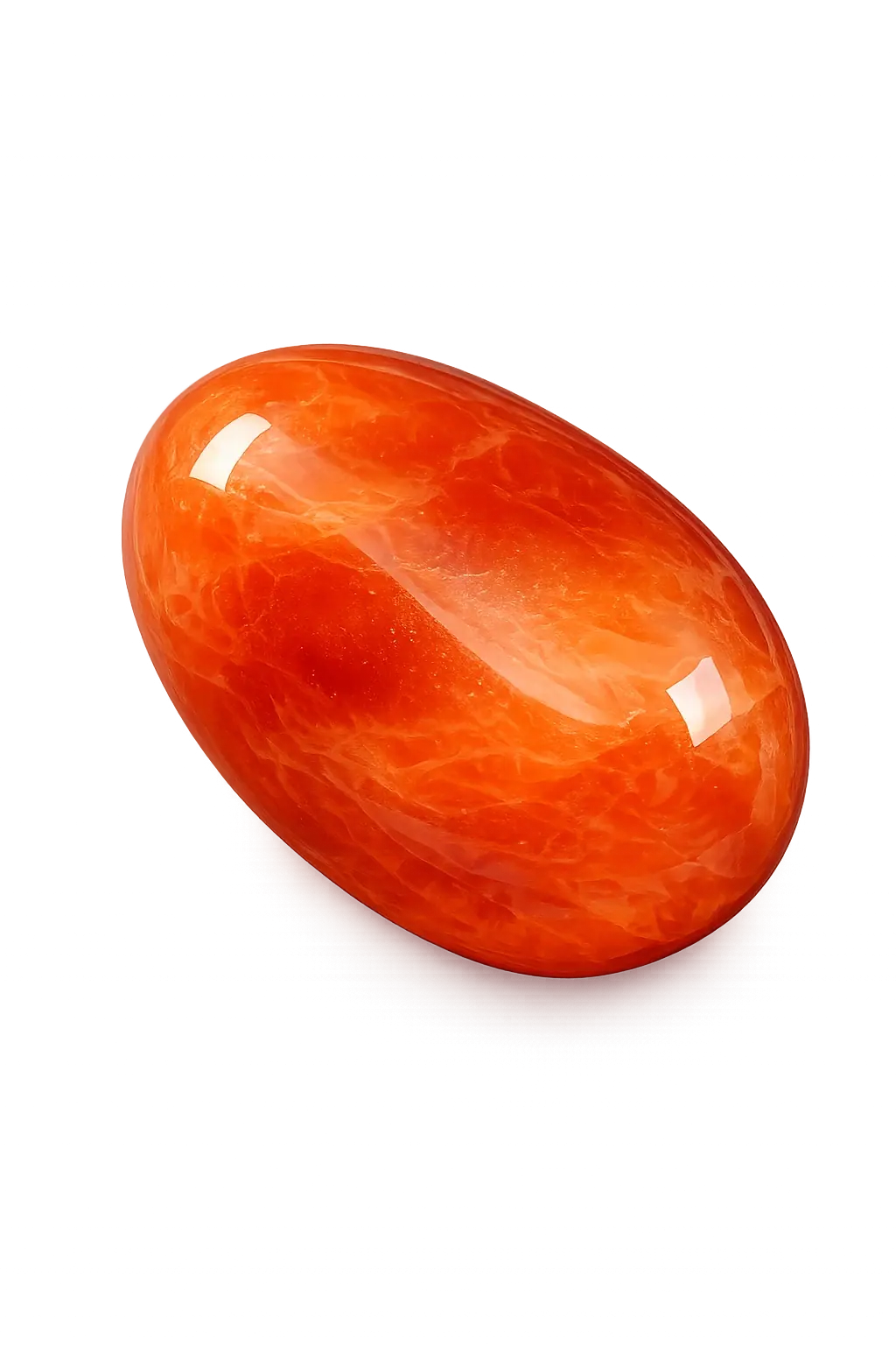 Cornaline naturelle, pierre polie, photo réaliste