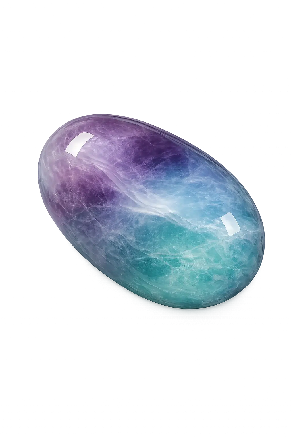 Fluorite naturelle, pierre polie, photo réaliste