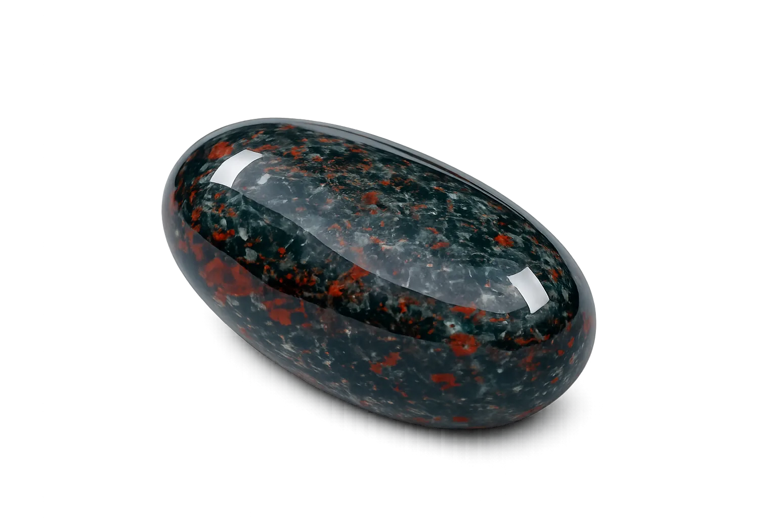 Héliotrope (Pierre de Sang) naturelle, pierre polie, photo réaliste