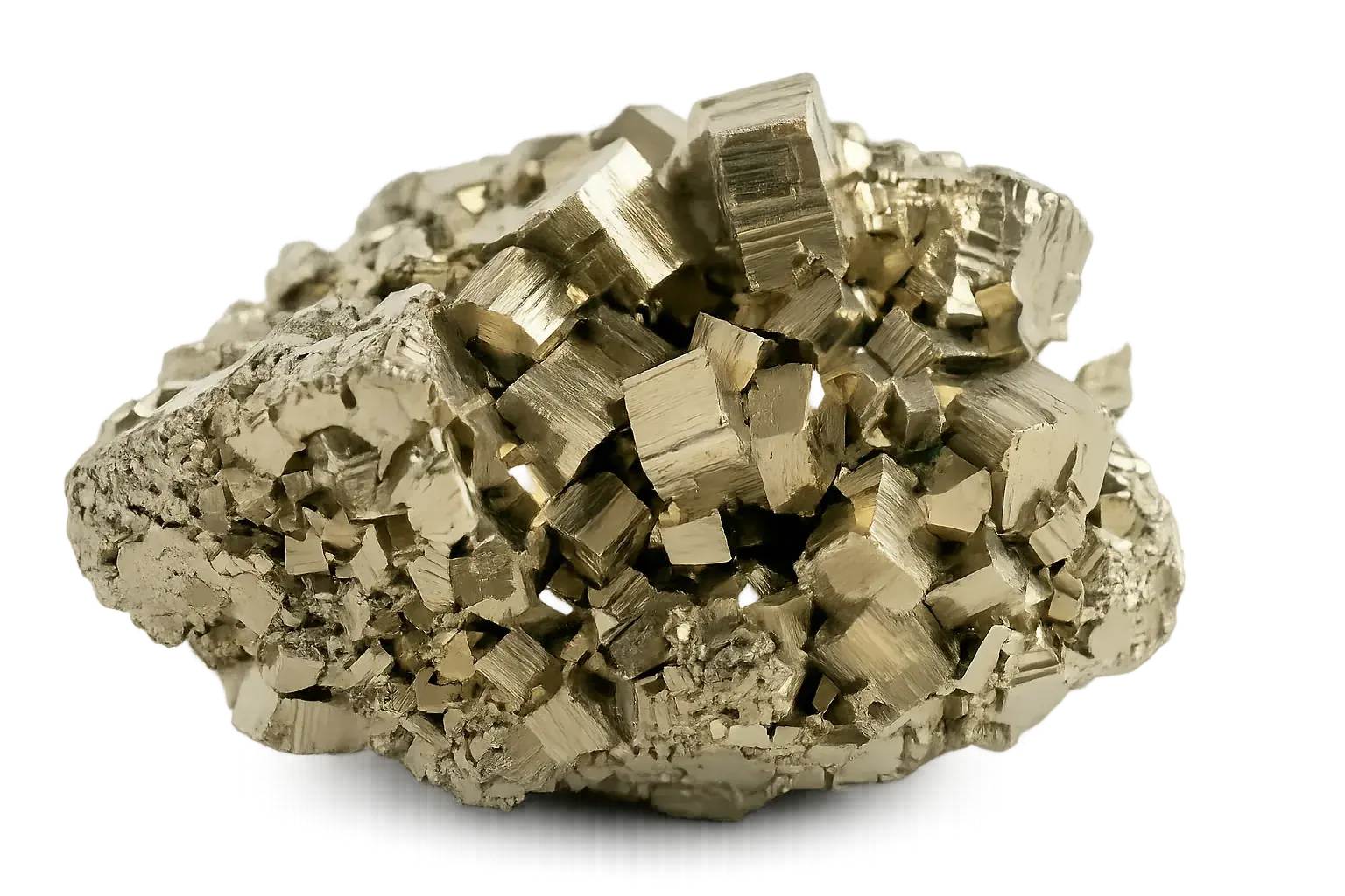 Pyrite naturelle, pierre polie, photo réaliste